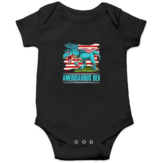 Amerisaurus Rex Independence Day USA Party Onesies