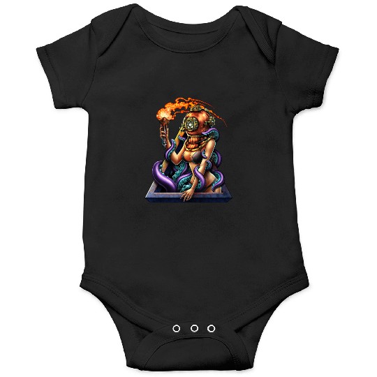 Vintage Scuba Diver Girl and Octopus Onesies