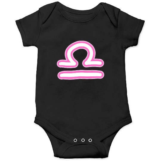 Libra Zodiac Sign Neon Pink Onesies