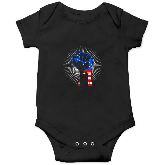 American Fist Stars and Stripes USA Party Onesies
