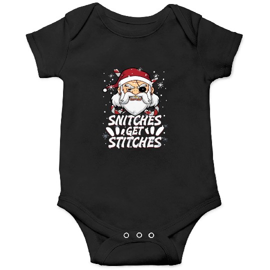 Snitches Get Stitches Santa Hat Funny Santa Pirate Onesies