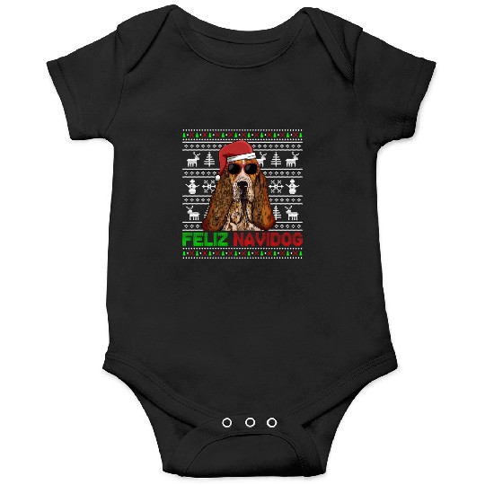 Basset Hound Dog Feliz Navidog Onesies