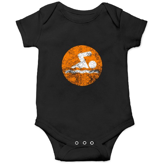 Swim Orange Swim Icon Onesies