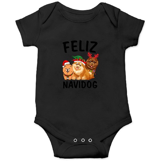 Feliz Navidog Chow Chow Reindeer Christmas Light Onesies