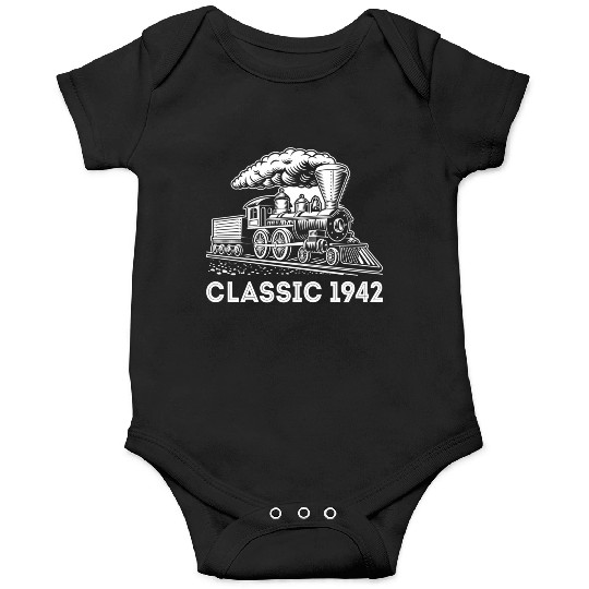 1942 Train Locomotive 80Th Onesies