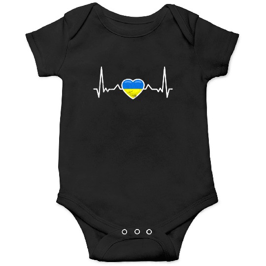 Heartbeat Ukraine Heart Ukrainian Flag Onesies