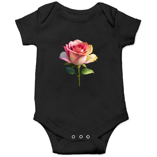 A vintage style of colorful fancy roses. Onesies