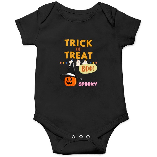 Happy Halloween Trick Or Treat Witch Pumpkin Skull Onesies