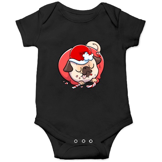 Pug Elf Candy Cane Onesies