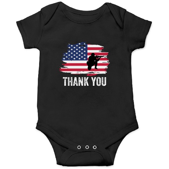 Thank You Us Flag Memorial Day Onesies