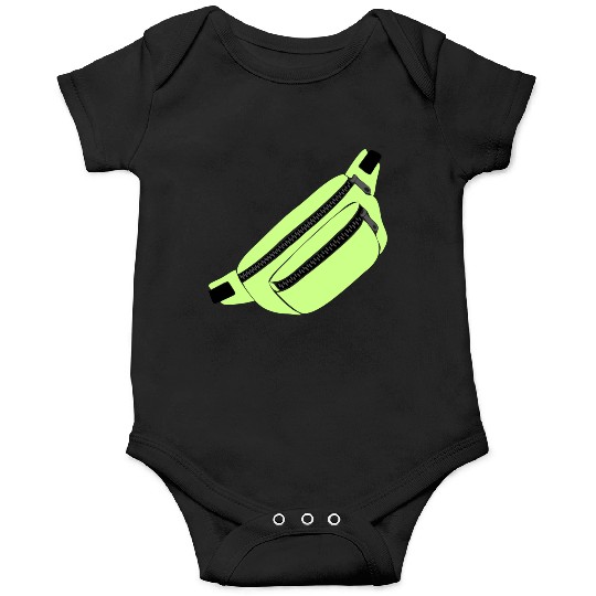 Lime Green Fanny Pack Illustration Onesies