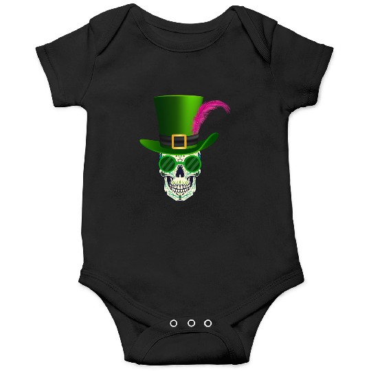 Sugar Skull Saint Patricks Day Of Dead Onesies