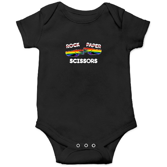 Rock Paper Scissors Funny Lesbian Pride LGBT Pun Onesies