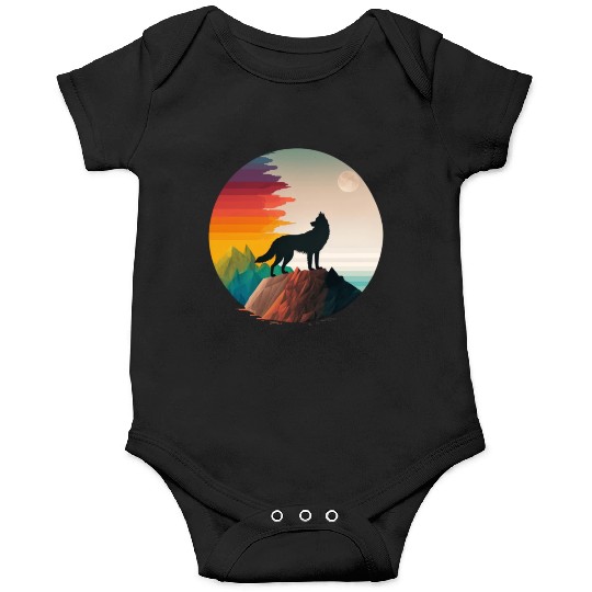 LGBTQIA+ Majestic wolf on the mountain top Onesies