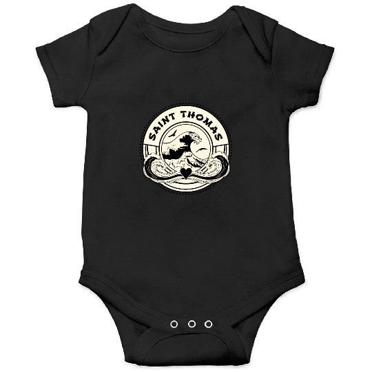 St Thomas Caribbean Sea Japanese Style Waves Onesies