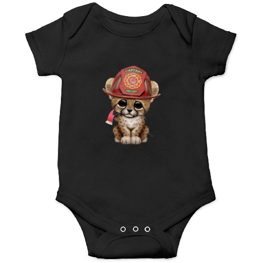 Cute Cheetah Cub Firefighter Onesies