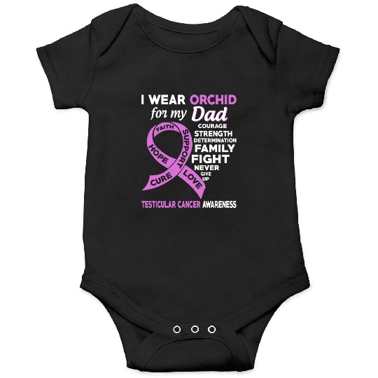 I Wear Orchid For My Dad Testicular Cancer Onesies