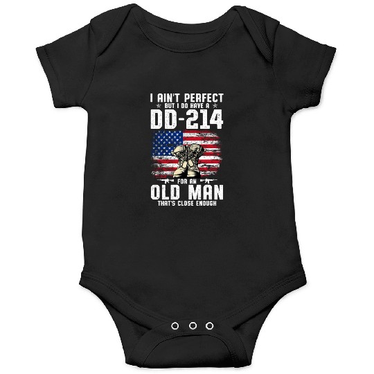 US Army DD-214 American Flag Onesies