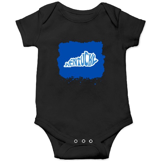 Kentucky Typography Sticker in State Shape Onesies