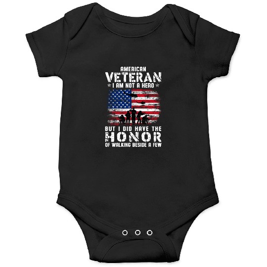 US Army Veteran American Veteran Flag Onesies