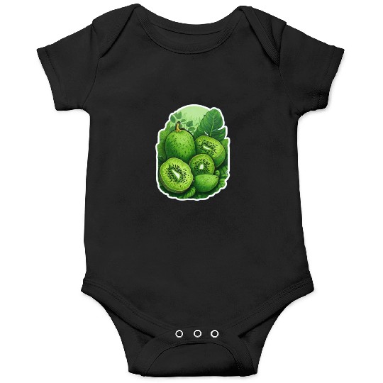 Green Kiwi Pattern Sticker Onesies