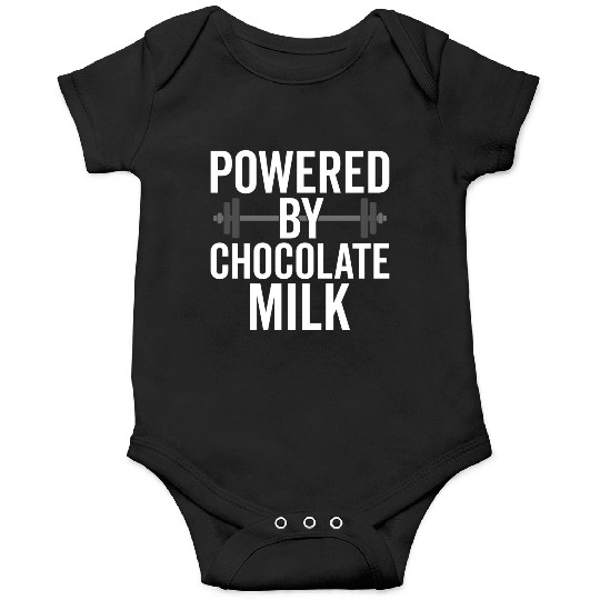 Powered By Chocolate Milk Funny Gym Onesies