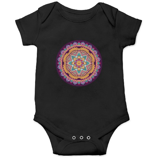 Colorful Mandala Pattern Modern 8 Onesies