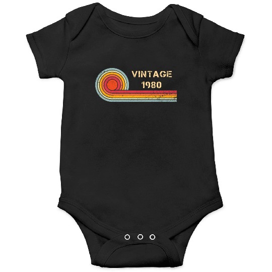 Vintage 1980 birthday retro design Onesies
