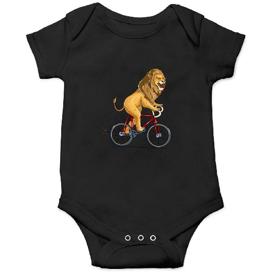 Lion Riding Bicycle Cute Biker Cyclist Cycling Onesies
