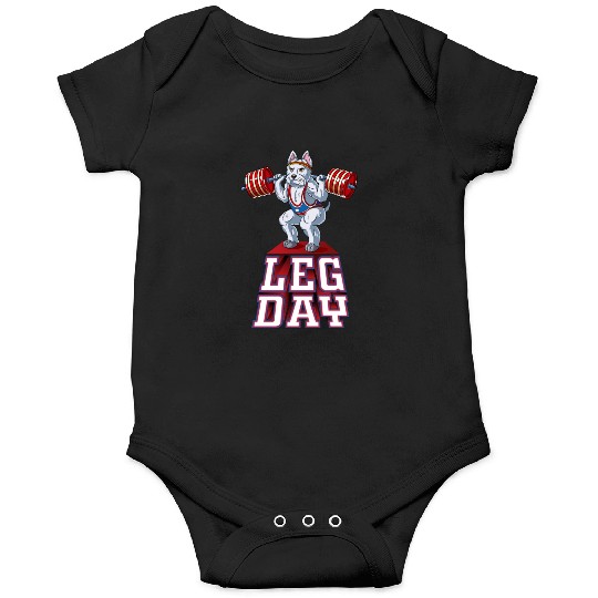 Leg Day Westie Weight Lifting Squat Gym Onesies