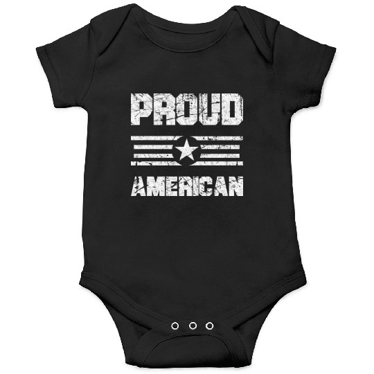 Patriotic 4th of July, Proud American USA Flag Onesies