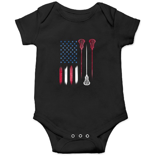 Us Flag Colors Lax Usa Lacrosse Onesies