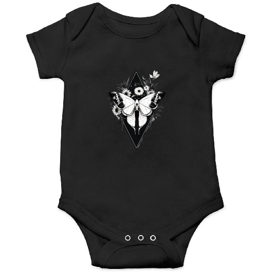 Black and White Gothic Moth Onesies