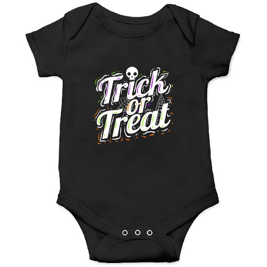 Trick Or Treat Spiderweb Halloween Onesies
