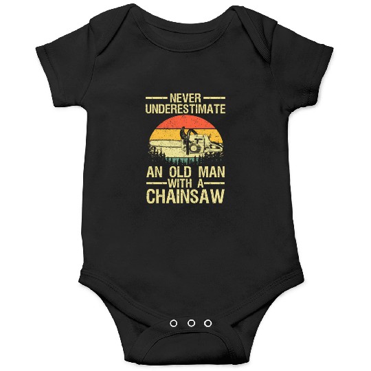 Lumberjack For Dad Logger Arborist Chainsaw Onesies
