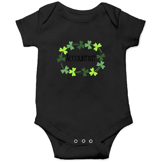 Accountant Green Shamrock Oval Onesies