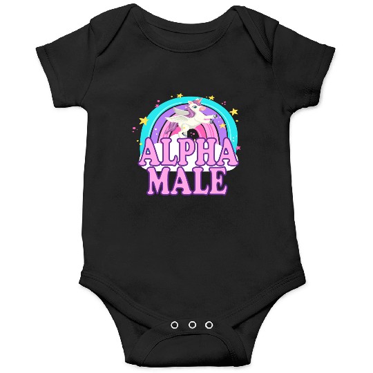 Ironic Alpha Male Unicorn Rainbow Funny Onesies