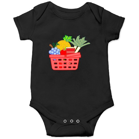 Shopping basket with fruit and vegetables Onesies