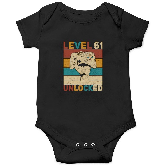 Level 61 Unlocked 61st 61 Gamer Onesies