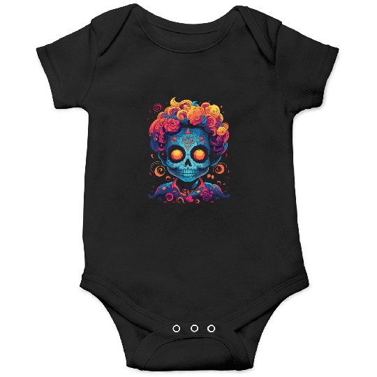 Dia De Los Muertos Sugar Skull Mexican Holiday Onesies