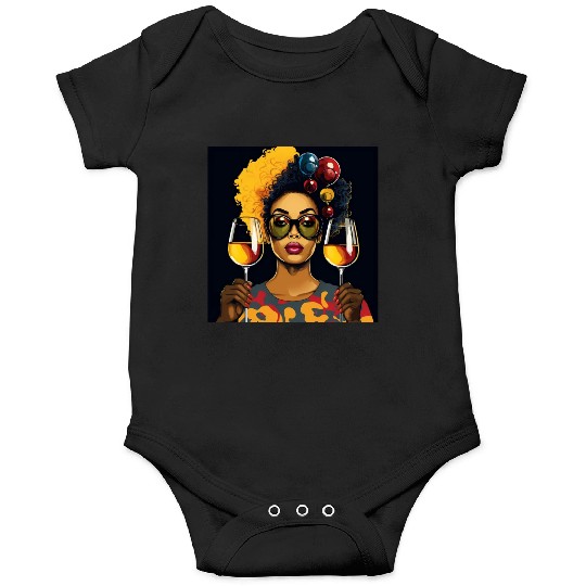 African Elegance Wine Lady Onesies