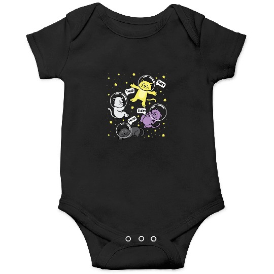 Cat They Them Their Meow Nonbinary Flag Onesies