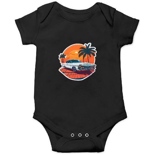 Classic Car Charm: Miami Street Nostalgia Onesies