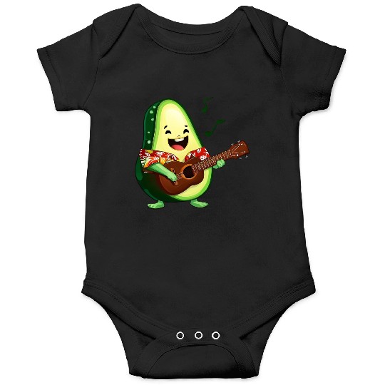 Tropical avocado with guitar Onesies