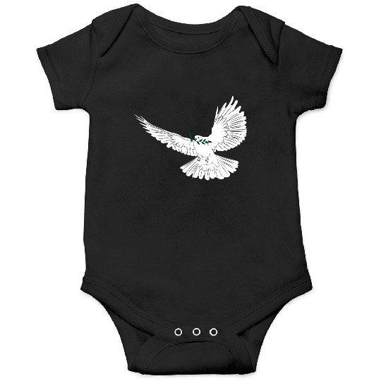 Peace dove white with laurel branch Onesies
