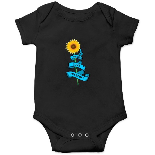 Sunflower Peace love freedom Onesies