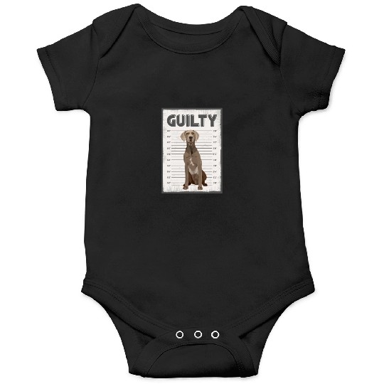 Guilty Weimaraner Mug Shot Onesies