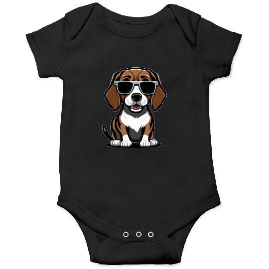 Playful and Mischievous Beagle: Cartoon Portrait w Onesies