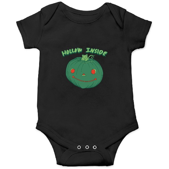 Hollow Inside - Punny Green Jack-o-Lantern Pumpkin Onesies