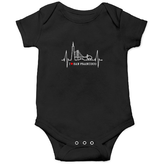 San Francisco Skyline Heartbeat California Lover Onesies
